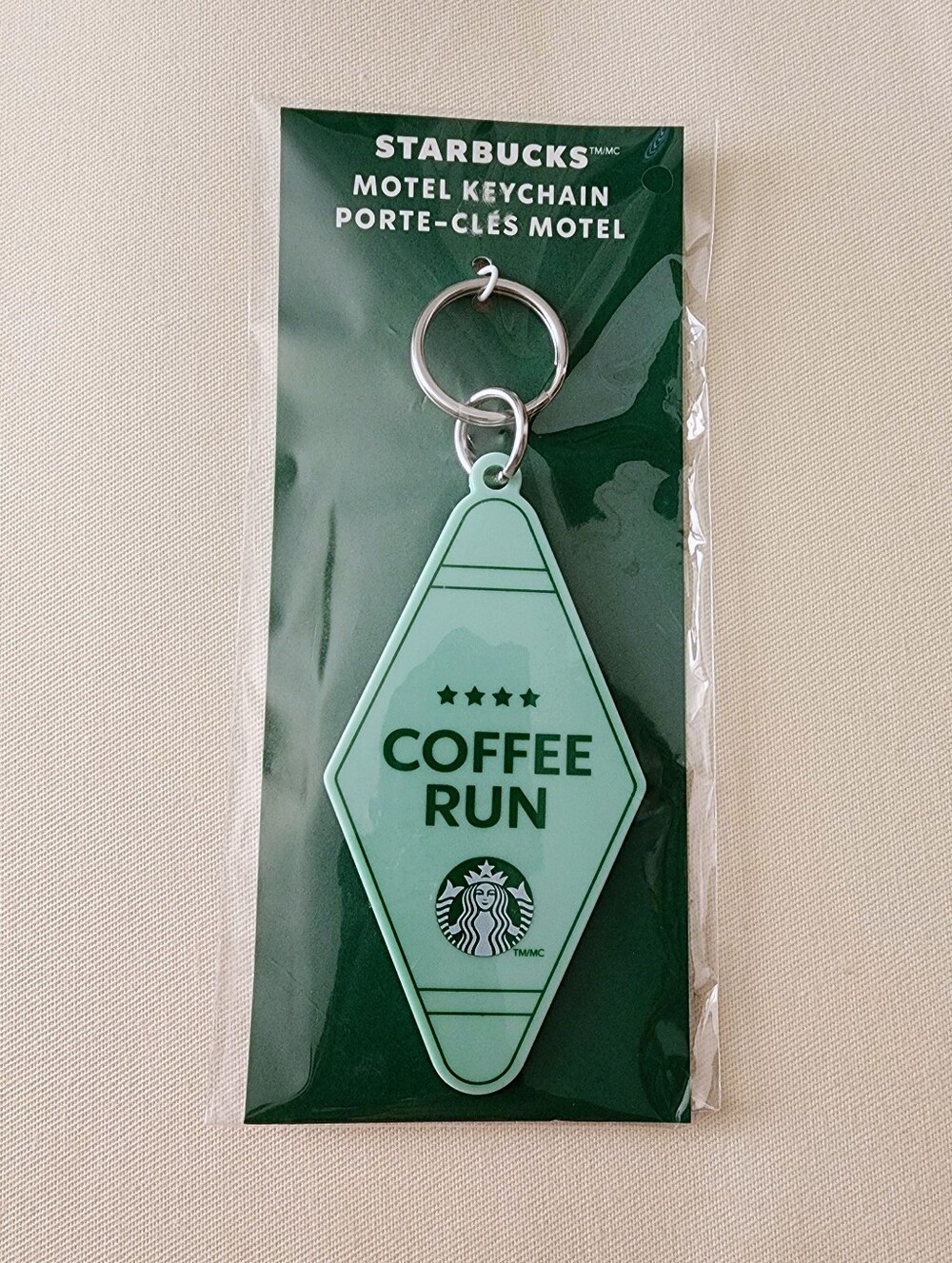 Starbucks Mint Green 'Coffee Run' Motel Keychain